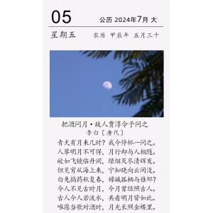 李白《把酒问月·故人贾淳令予问之》